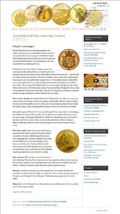 Gold Coin Secrets' Sovereign Treasure British Gold Coins Gold Coins Investment Page